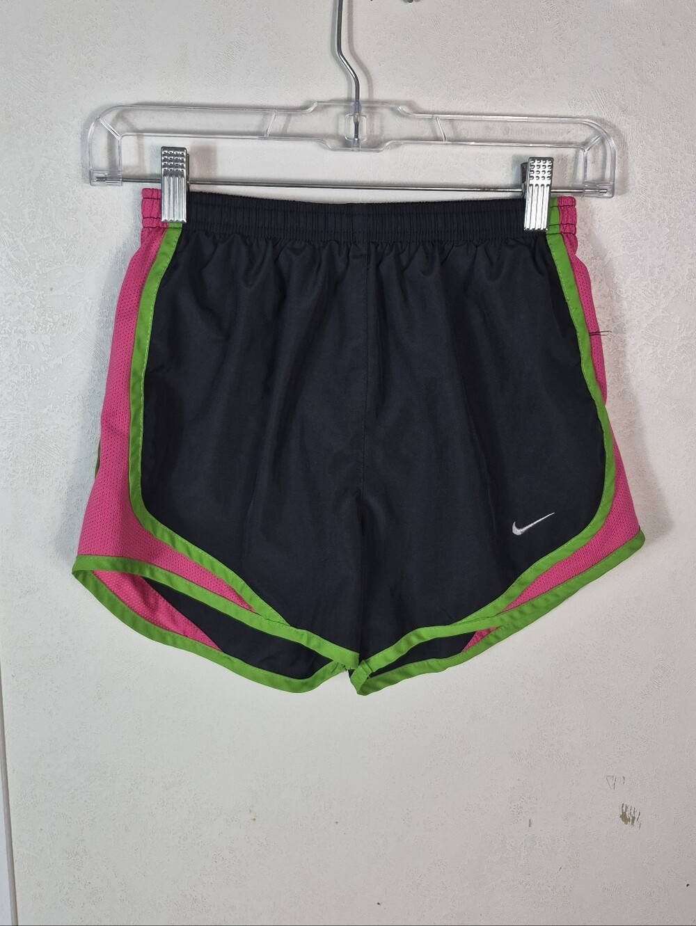 Nike Dri-Fit Black Green Pink Running Shorts XS